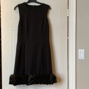 Joseph Ribkoff Black dress with ruffle bottom